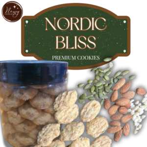 Nordic Bliss Cookies Premium - Gabungan Rasa Almond, White Choc & Nestum